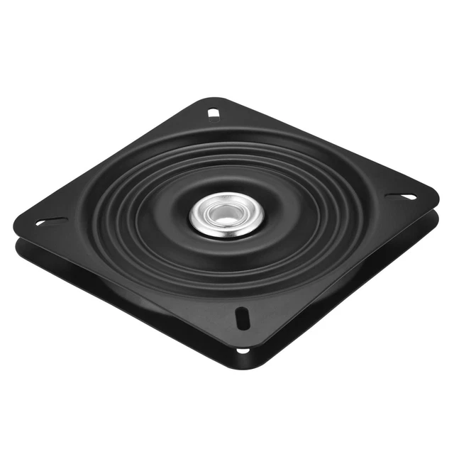 9,7" Metal Lazy Susan Giratoria Placa Bola Rodamiento Soporte, Cuadrada Negro