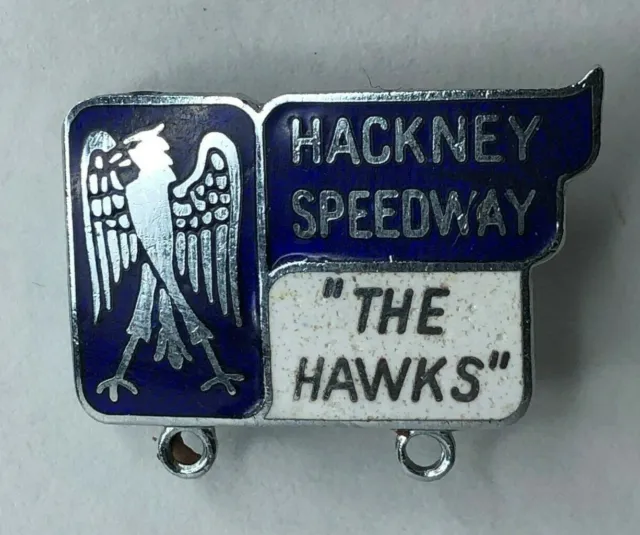 1974 Hackney Speedway The hawks Enamel Badge 26 x 20 mm