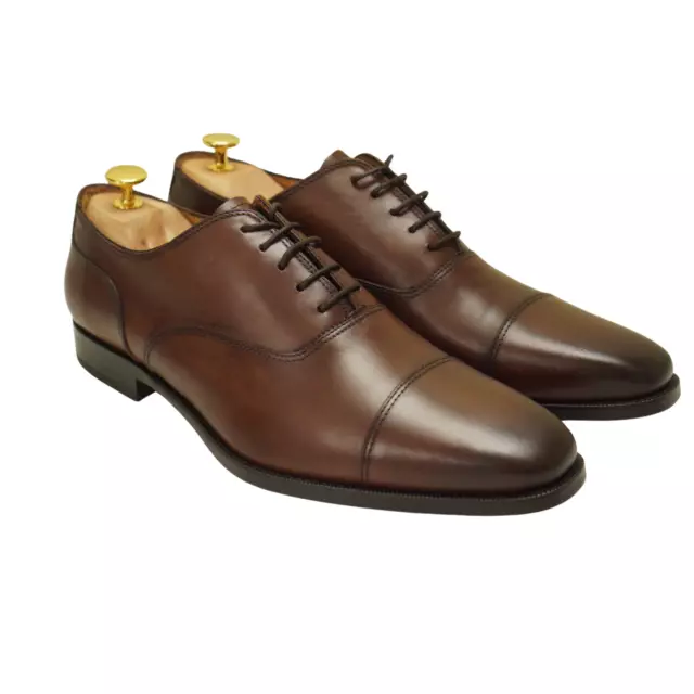 Hommes Suitsupply Chaussures Marron Richelieus En Italien Cuir Veau EU42.5 UK8.5