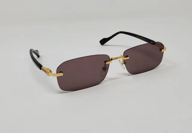 Gucci  Rectangular Rimless Sunglasses GG1221S 002, Tortoise, Gold/ Brown Lens