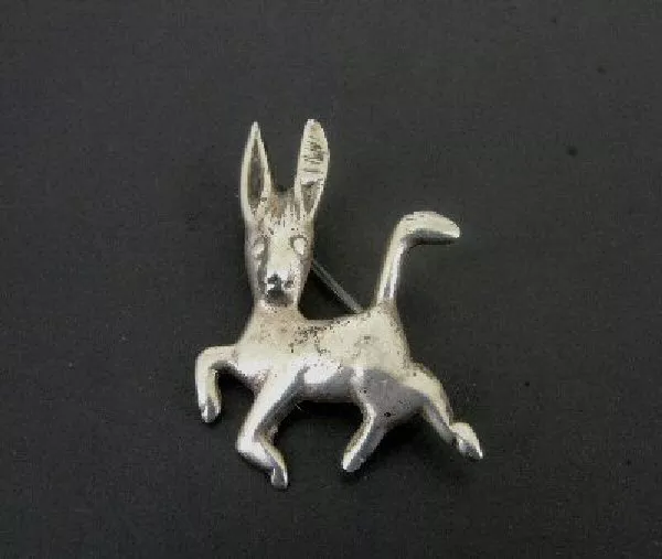 Early Mexican Sterling Silver 925 Donkey Burro Petite PIN Brooch