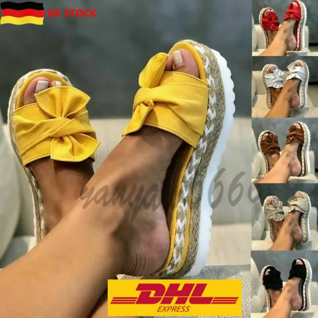 2021 Neu Sommer Sandalen Korkoptik Pantoletten Schlappen Hausschuhe Damen Schuhe