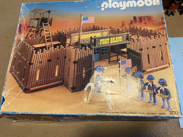 Vintage Playmobil Fort Bravo 3773 with box and manual -incomplete