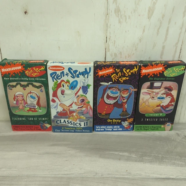 REN AND STIMPY Show VHS Lot Of 4 Nickelodeon Animated Cartoons 1990's