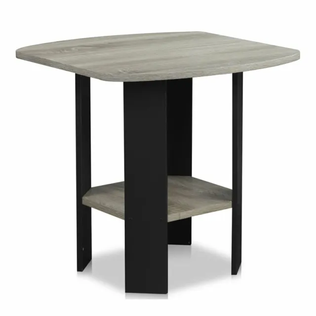 Furinno Engineered Wood Simple Design End Table in French Oak Gray/Black