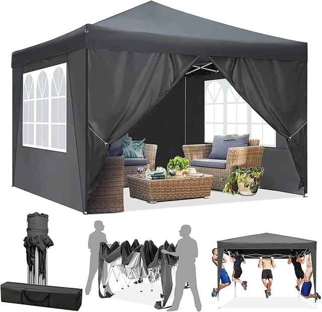 Wasserdicht Faltbar Pavillon 3x3 m Popup Gartenpavillon Partyzelt UV-Schutz 50+