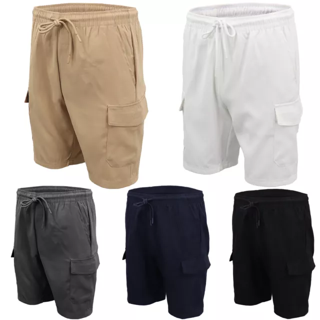 Men's Cargo Shorts 4 Pockets Cascual Work Trousers Active Pants Elastic Waist