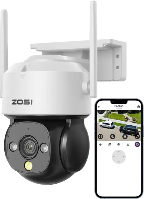 ZOSI 4MP Cámara de Vigilancia IP WiFi Detección de Humano PT Auto-Seguimiento