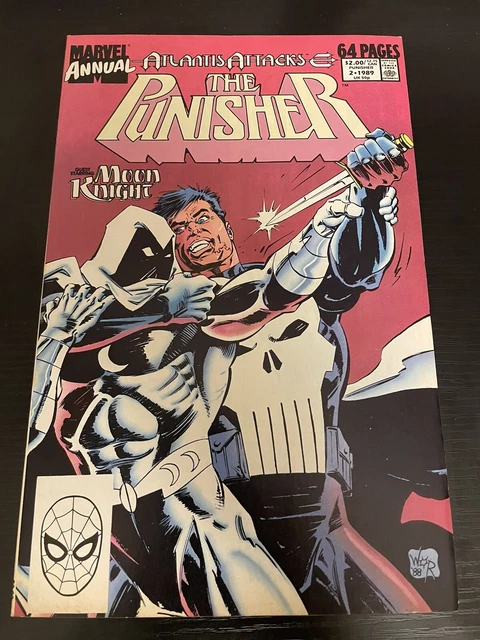 The Punisher Annual 2 VF 1st Meeting Punisher And Moon Knight Marvel 1989