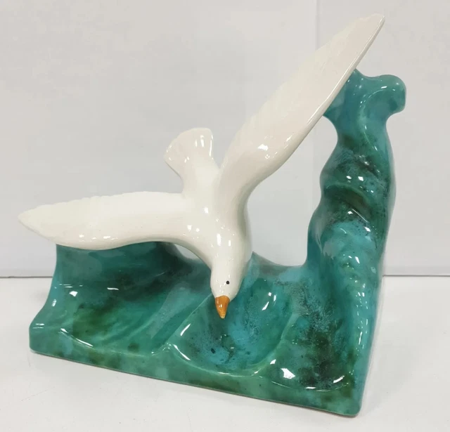 Ancienne sculpture faience mouette Bohumil REZL ceramique art deco mer nature