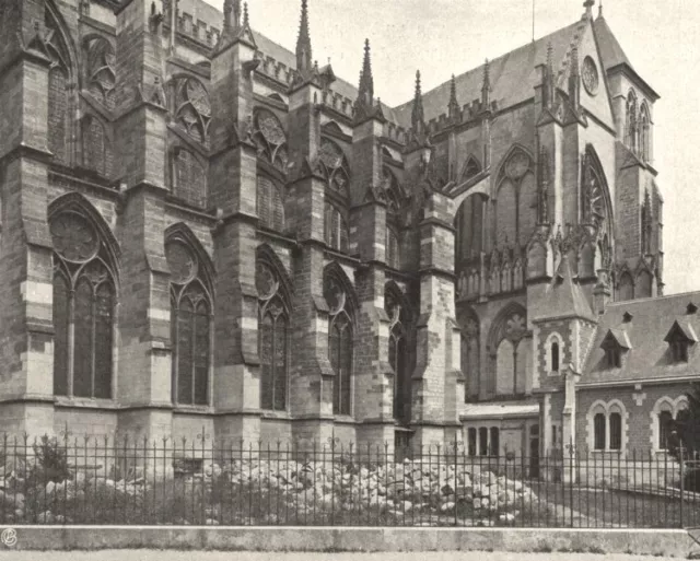 MARNE. Châlons-sur-Marne- Cathédrale 1906 old antique vintage print picture