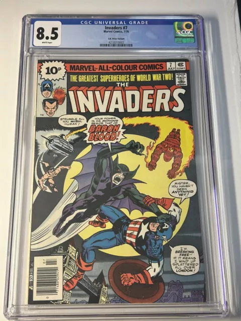 The Invaders #8 1976- UNION JACK- Marvel COMIC BOOK FN: (1977) Comic