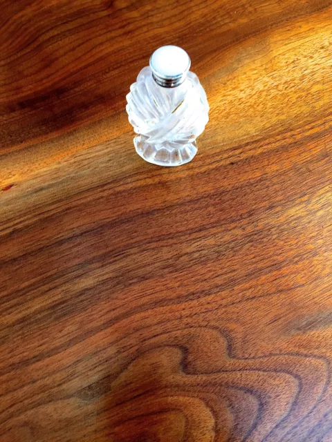Unusual Glass Salt or Powder Shaker with Sterling Silver Rimmed Top