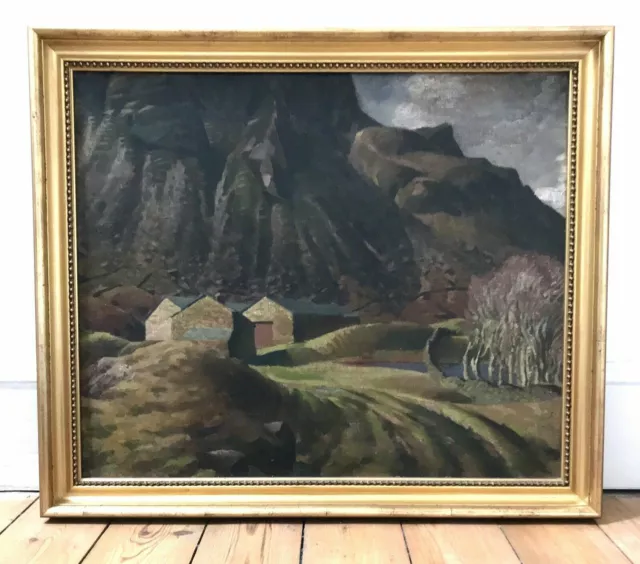 Bloomsbury Group - Oil painting on canvas - Upland Farm - 51x61cm - Excellent