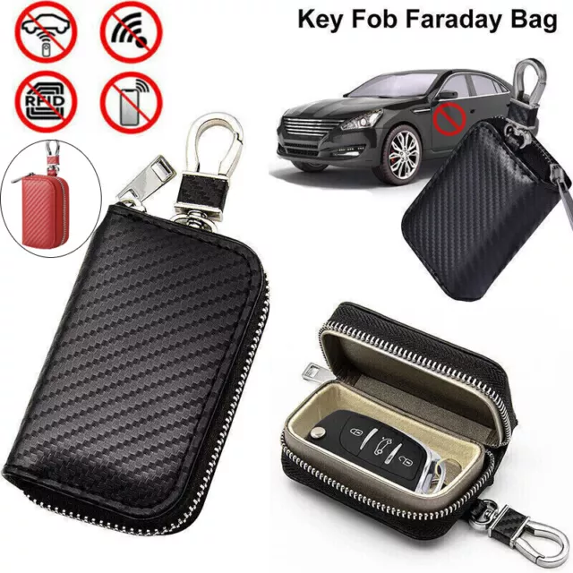 Car Key Signal Blocker Case Faraday Cage Fob Pouch Keyless RFID Blocking Bagq