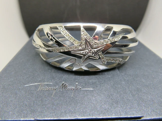 Bracelet Thierry Mugler étoile - Plaqué Argent, Oxyde Zirconium, Neuf Avec étiquettes