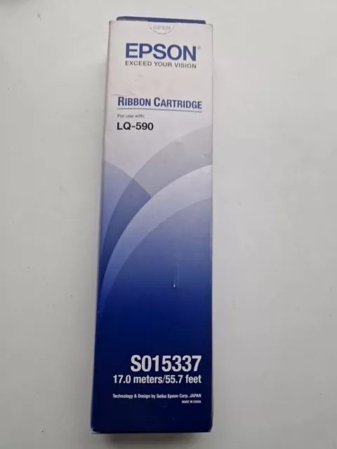 S015337 EPSON Genuine Ribbon Cartridge For EPSON LQ-590, 17.0 meters/55.7 feet