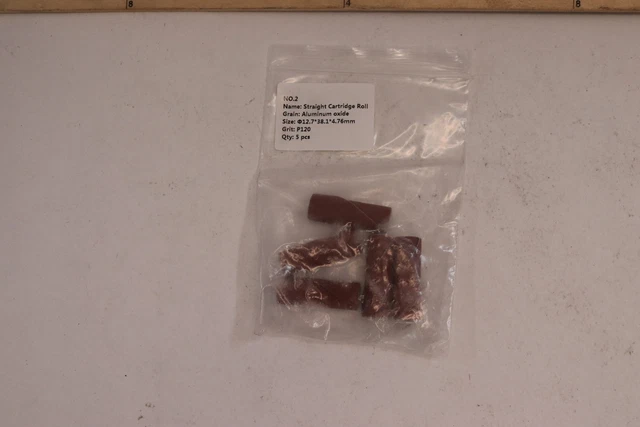 (5-Pk) Straight Cartridge Roll P120 Aluminum Oxide 12.7 x 38.1 x 4.76mm