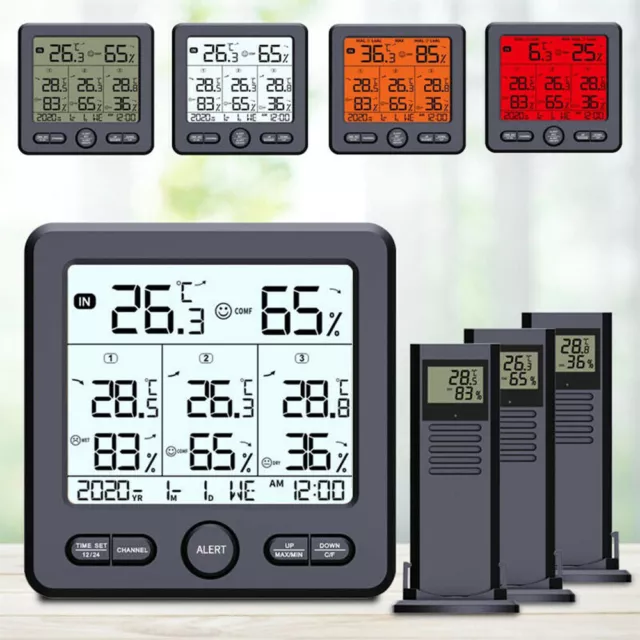 & Wetterstation Thermometer mit Außensensor LCD Innen Außen Thermometer 2023