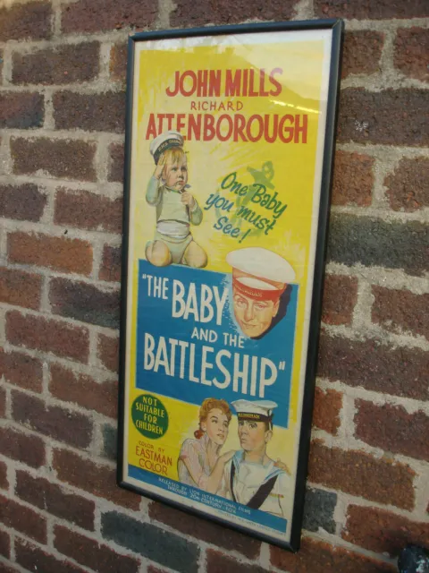 Original 1950s Cinema poster  " The Baby and the Battleship". John Mills etc