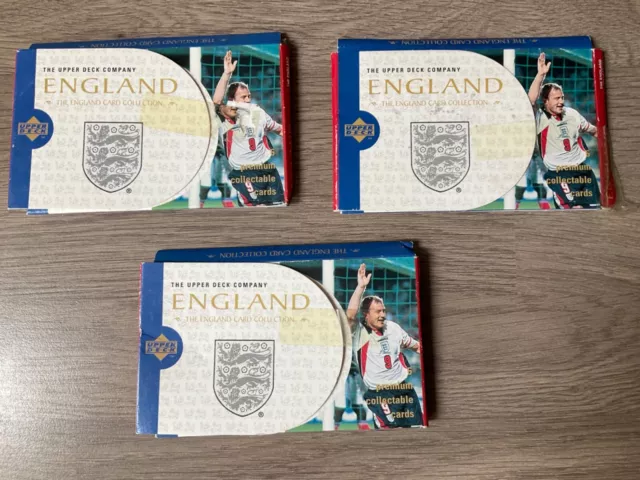 Upper Deck England Euro 1998 Sealed Packs X 3 Football Cards Vintage Soccer