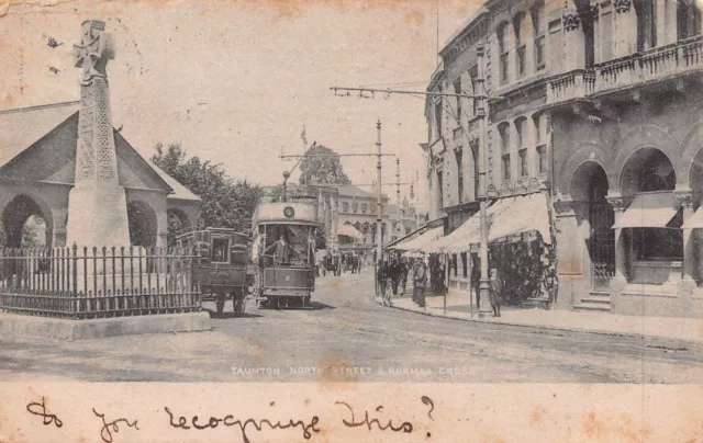 Taunton Somerset Angleterre~ Nord Rue Et Burmah Traversée ~1903 Photo Postale