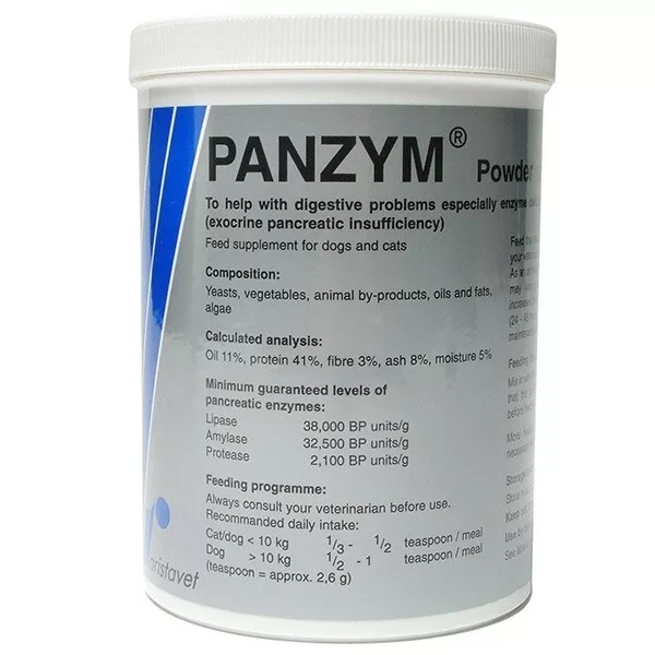 Pancreatic enzyme powder clearance for dogs