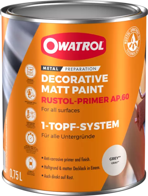 OWATROL AP60 [0,75 Liter] grau matt Rostschutz, Grundierung, Universal-Primer