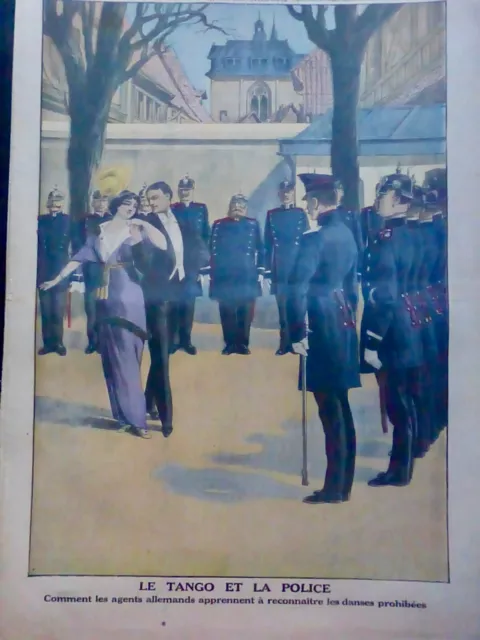 1913 Pj  Tango Police Agents Allemands Danses Prohibees     1 Journal Ancien