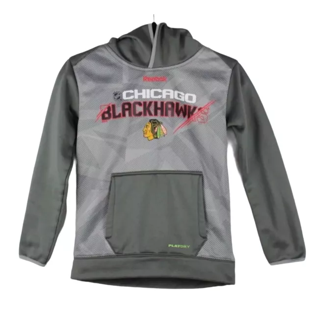 Reebok Chicago Blackhawks Centro Ghiaccio Felpa con Cappuccio Ragazzi Taglia S 8