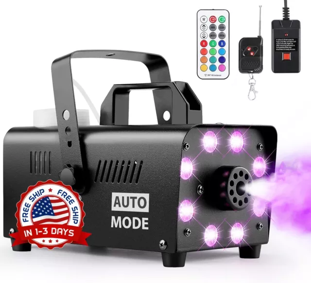 500W Maquina De Humo Con Luces LED Para Fiestas Dj Revelacion Niebla Baja NUEVO