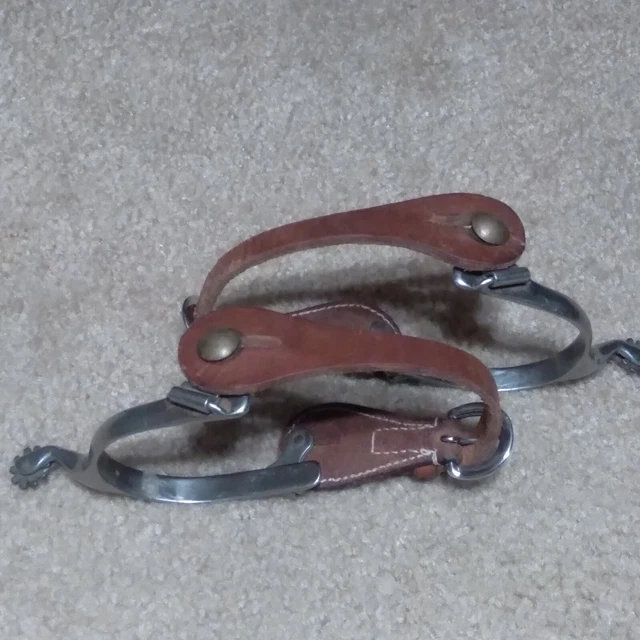 Vintage Roy Robinson Spurs w Brass Rowels/Brass buttons 3