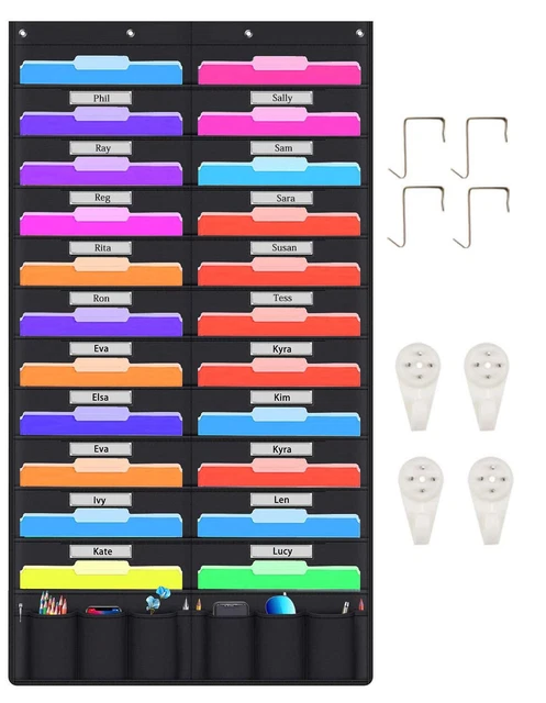 Hanging File Holder Organizer Rack 20+6 Pocket File Folder Wall Mounted Duty
