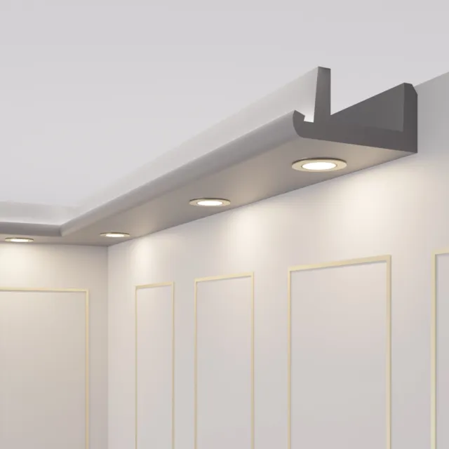 17 Metros + 6Ecken Foco LED Perfil Moldura de Estuco para Iluminación Indirecta