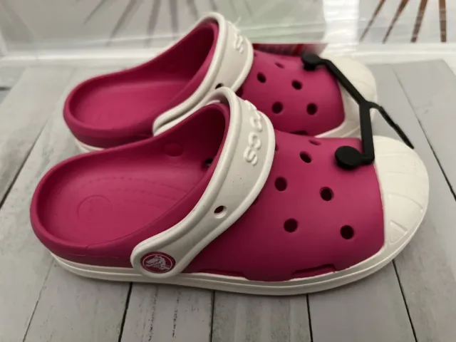 Crocs Bump It Clog Candy Pink Oyster White Roomy Small Child Junior US Size J1