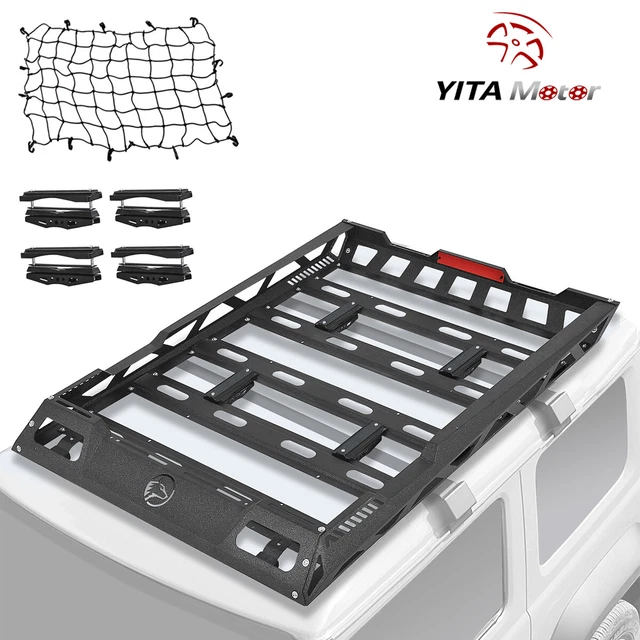 55''UNIVERSAL ROOF RACK Cargo Basket with Cargo Net Rooftop Steel