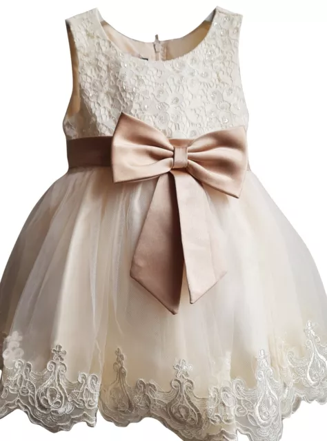 Baby Girls Luxurious Bridesmaid Christening Dress Sleeveless