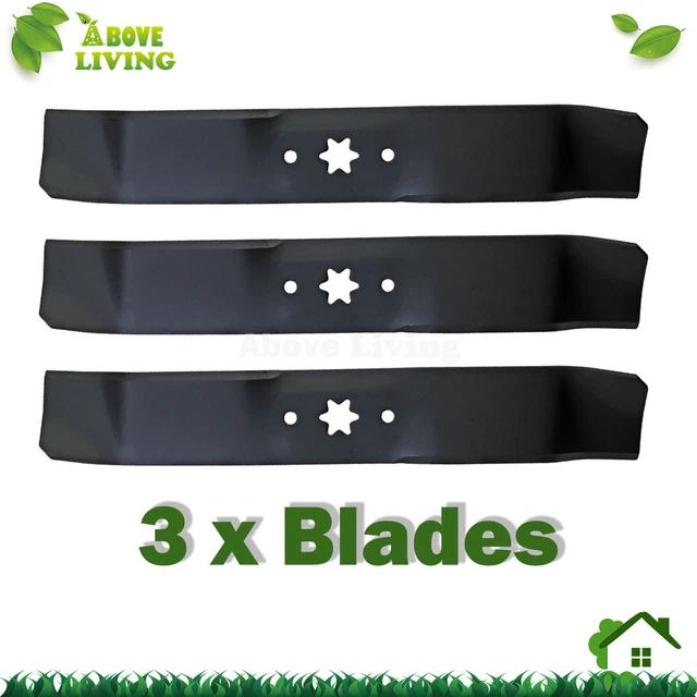 3 X MOWER Blades Kit Replaces OEM Kubota K557534330 K557597530 K5182