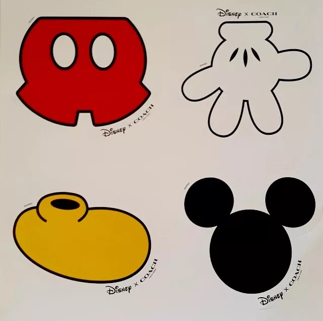 NEW COACH DISNEY X Limited Ed Mickey Mouse Black Sticker Sheet Set Lot