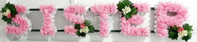 SISTER Artificial Silk Funeral Tribute Any 6 Letter Name Flower Wreath MUM NAN