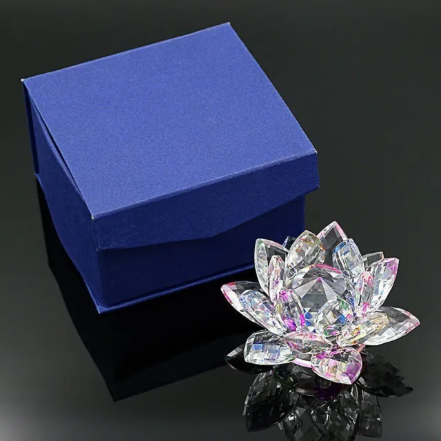 Multi Crystal Lotus Flower Ornament With Gift Box  Crystocraft Home Decor