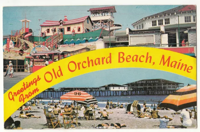 Greetings from OLD ORCHARD BEACH, MAINE, vintage 1969 postcard