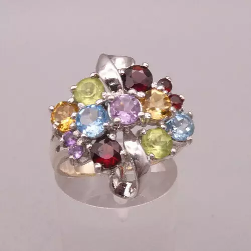 Ring Sterlingsilber 925  modernes Designermeisterwerk Blumenring mit Zirkonia