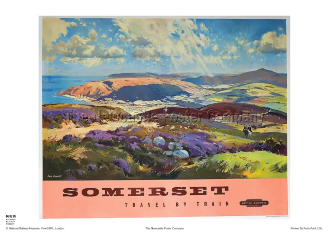 Somerset Porlock Poster Railway Vintage Holiday Retro Travel Advertising Art