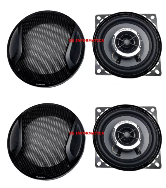 Kit Coppia Casse Auto 180W 2 Vie 10Cm Tweeter Altoparlanti Stereo Sub Woofer