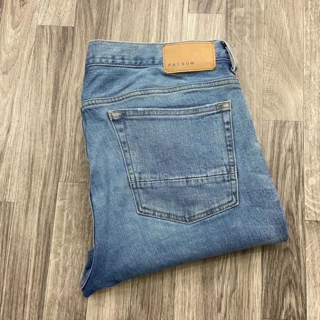 PACSUN Stacked Skinny High Rise Light Wash Blue Denim Jeans Women's Size 34 X 34