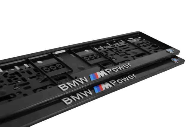 2X 3D BMW Kennzeichenhalter Kennzeichen BMW M Power geprägt