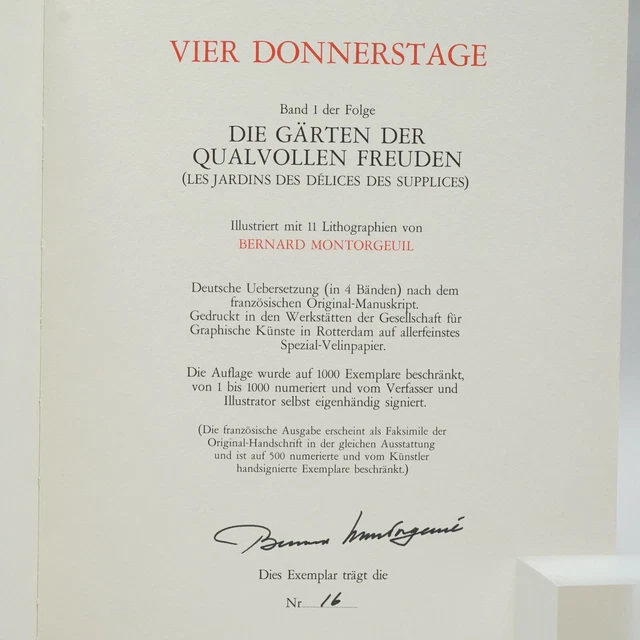 VIER DONNERSTAGE DIE Gärten d. Qualvollen Freuden Bernard 1