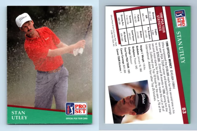 Stan Utley #83 PGA Tour 1991 Pro Set  Rookie RC Trading Card