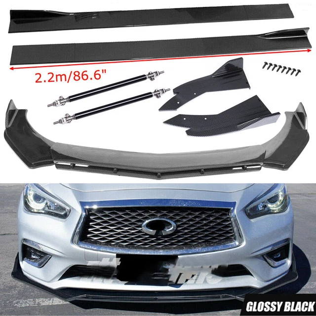 Carbon Fiber Front Bumper Lip Side Skirt Strut Rods For Infiniti G35 G37 Q50 Q60